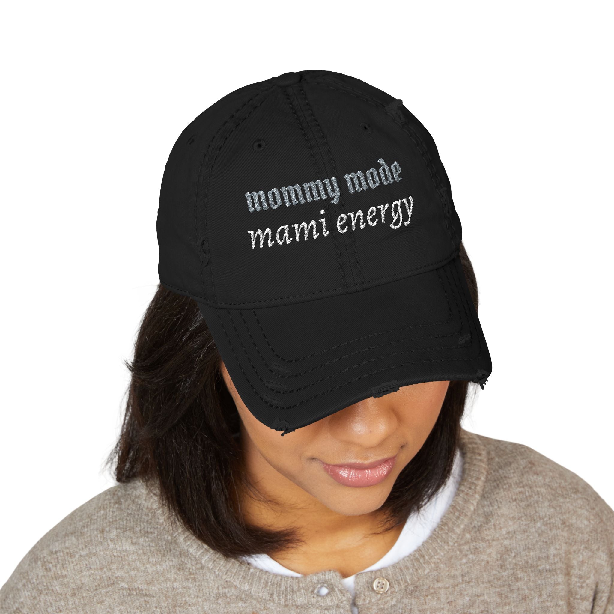 "Mommy Mode, Mami Energy" Distressed Dad Hat | Bilingual Mom Cap