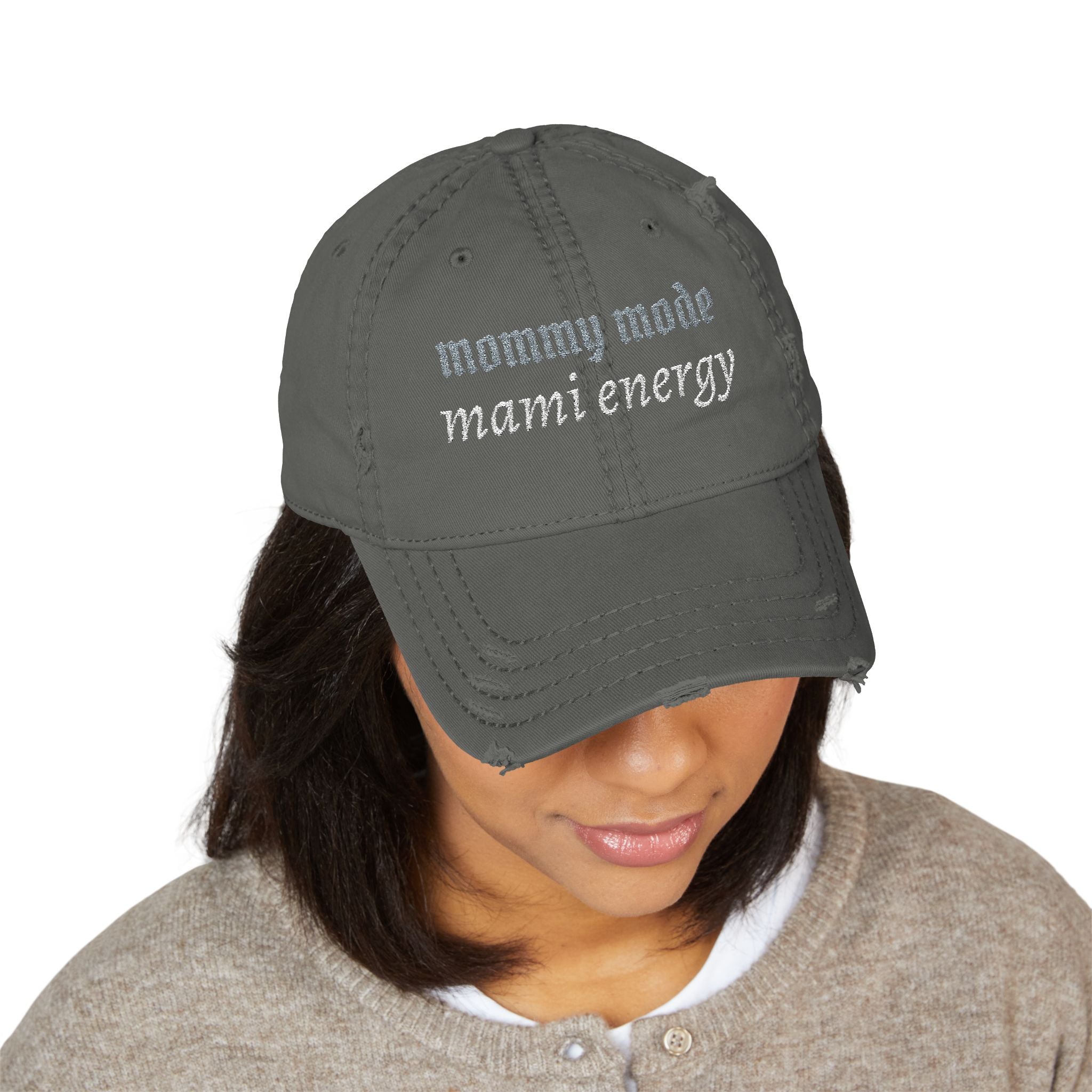 "Mommy Mode, Mami Energy" Distressed Dad Hat | Bilingual Mom Cap